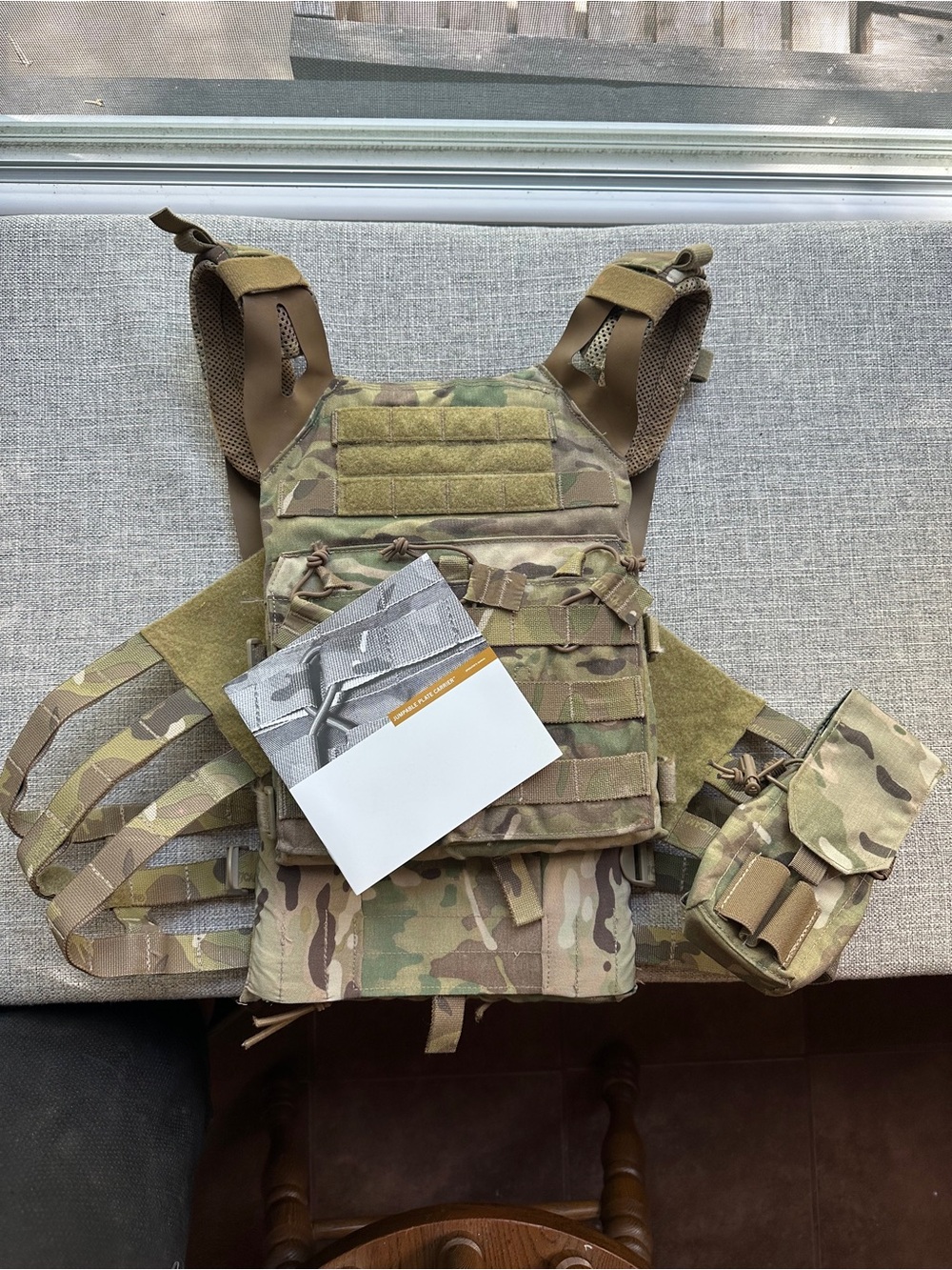 Multicam Tactical Plate Carrier Chest Rig - Olive/Brown
